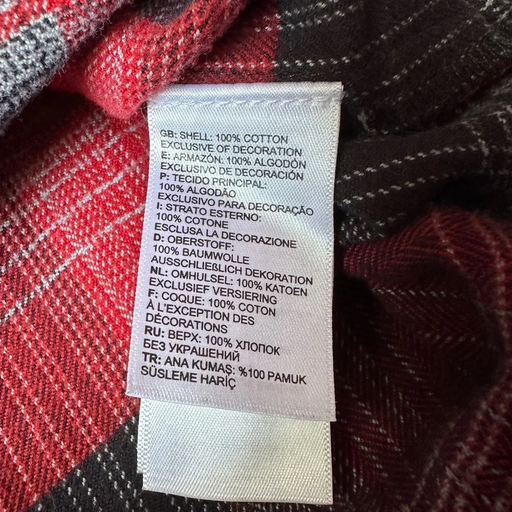 The North Face Men’s Red Flannel Shirt Sz Black &‎ Red Large Long Sleeve